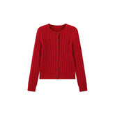 Women's Cable Knit Cardigan With Wool